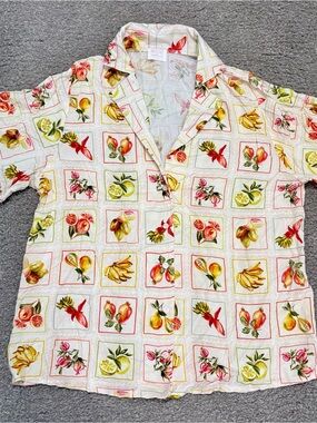 Resort by Love the Label Tropical Fruit-Print Button-Down Shirt
